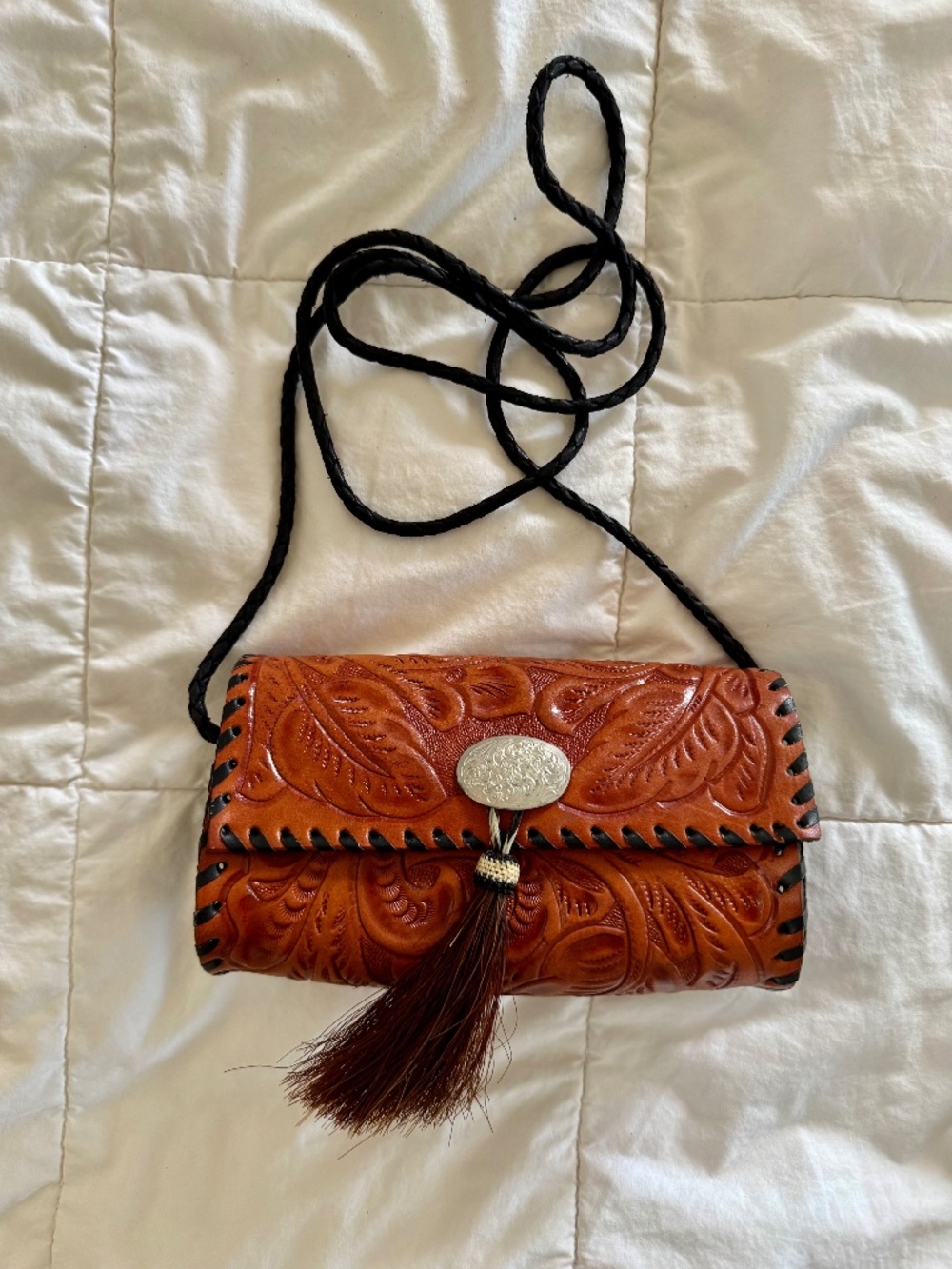 Western Tooled Leather Crossbody bag